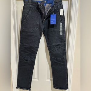 Mens Gap Slim Fit Moto Biker Jeans Black Size 31x 32